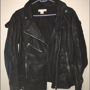 Black leather jacket